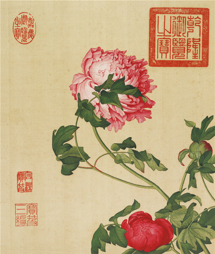 郎世宁花鸟高清艺术微喷画心宫廷国画客厅玄关书房酒店挂画装饰画-图1