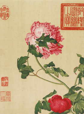 郎世宁花鸟高清艺术微喷画心宫廷国画客厅玄关书房酒店挂画装饰画