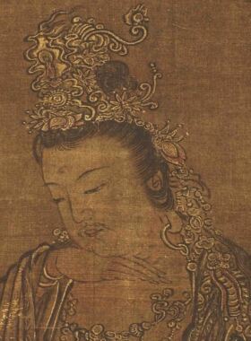 良全如意轮观音图古字画人物