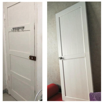 壁纸白木纹衣柜橱柜子防水旧家具翻新贴纸自粘墙纸卧室房间门贴纸 虎窝淘