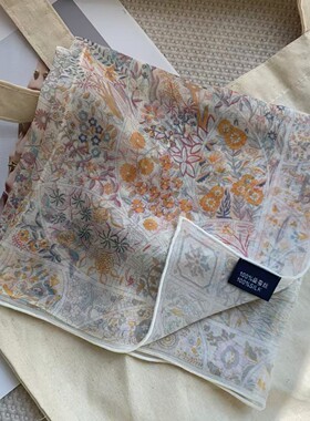 高级感莫奈花园！乔其真丝围巾女春夏季百搭桑蚕丝巾方巾领巾两用