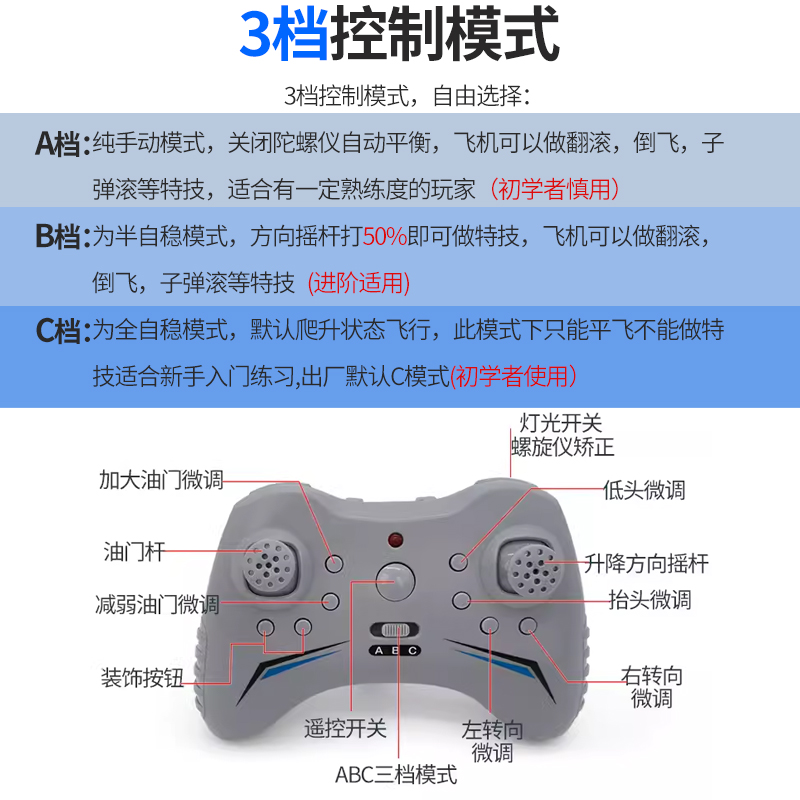 四通道入门遥控飞机模型战斗机小学生男孩固定翼航模滑翔机玩具-图1