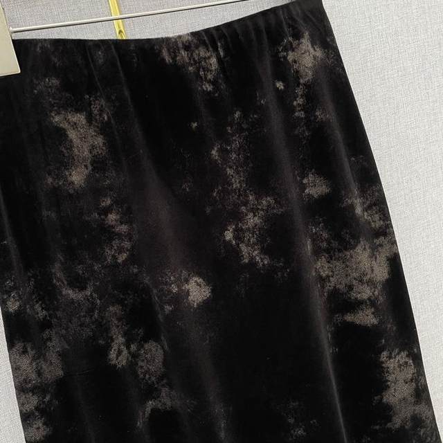 Li Feng ink painting velvet draped skirt long fishtail skirt