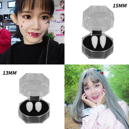 万圣节吸血鬼假牙假血浆仿真恐怖僵尸恶魔尖牙齿獠牙影视装扮虎牙 - 图1