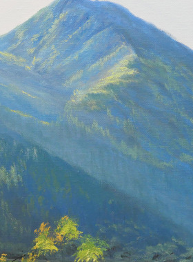 树林风景手绘油画