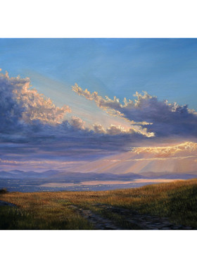 50*70cm 手绘 写实油画  山水 山 户外 风景 高端油画 LJL涂