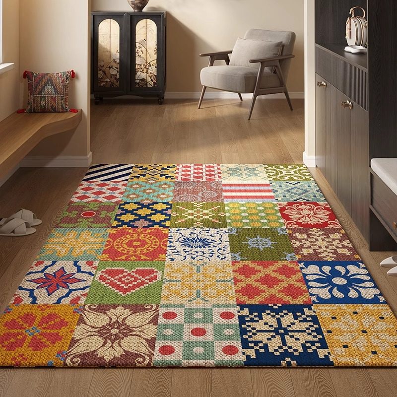 圈绒美式复古入户门垫玄关地毯除尘防滑门毯大门口地垫进门脚垫,淘宝优惠券,粉丝福利购,淘宝优惠卷