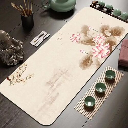 中国风茶旗桌旗吸水速干茶垫家用高档长条桌布免洗禅意茶 - 图0