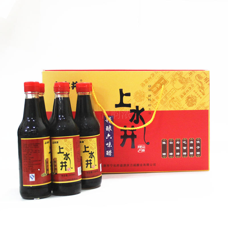 包邮宁化府山西老陈醋上水井精酿六味醋礼盒300ml*6瓶包饺子醋-图1