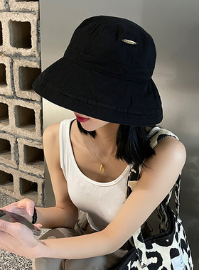 日本大檐女春夏遮阳帽休闲可折叠