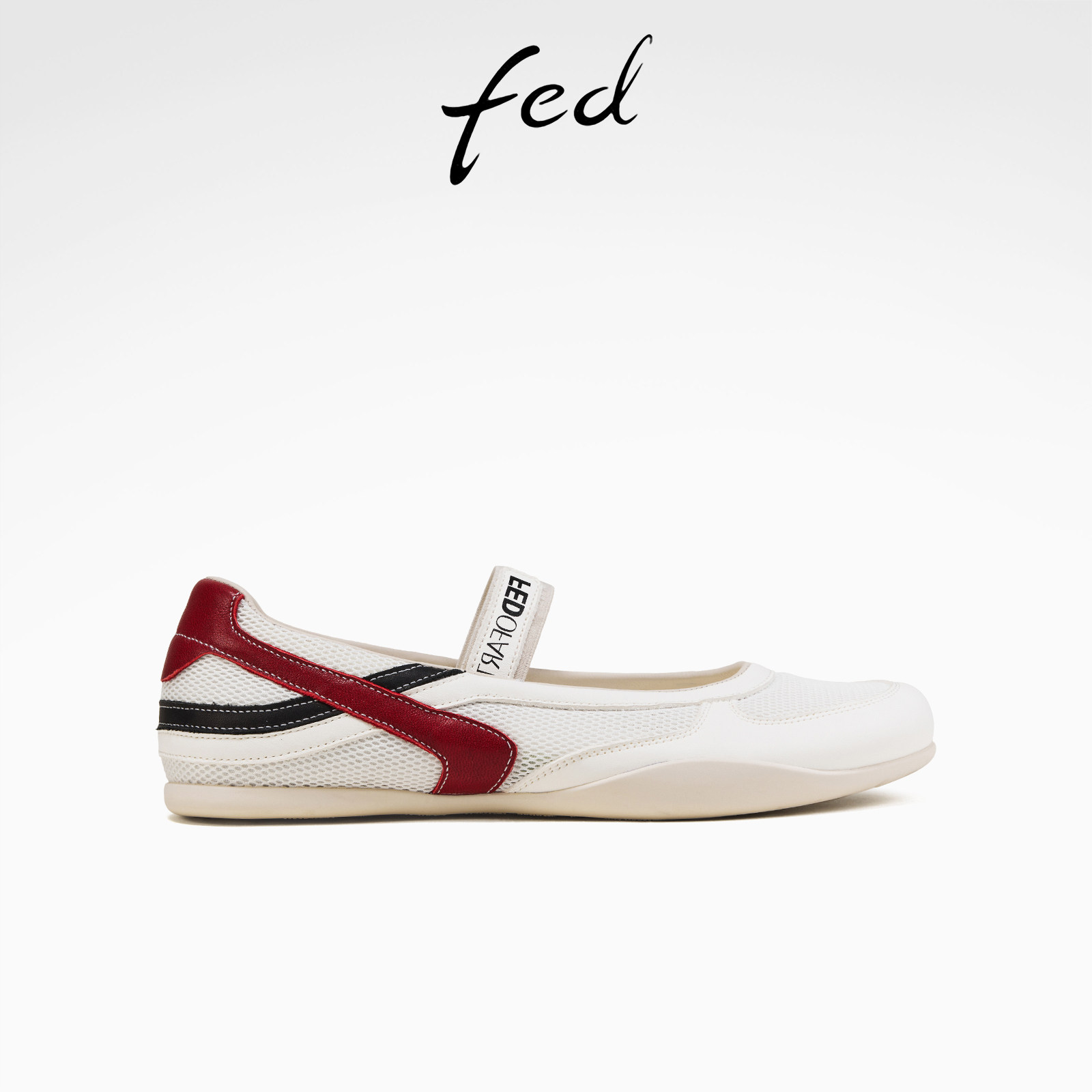 fed牛皮网面女鞋秋季圆头平底浅口妈妈鞋芭蕾玛丽珍运动休闲鞋女,淘宝优惠券,粉丝福利购,淘宝优惠卷