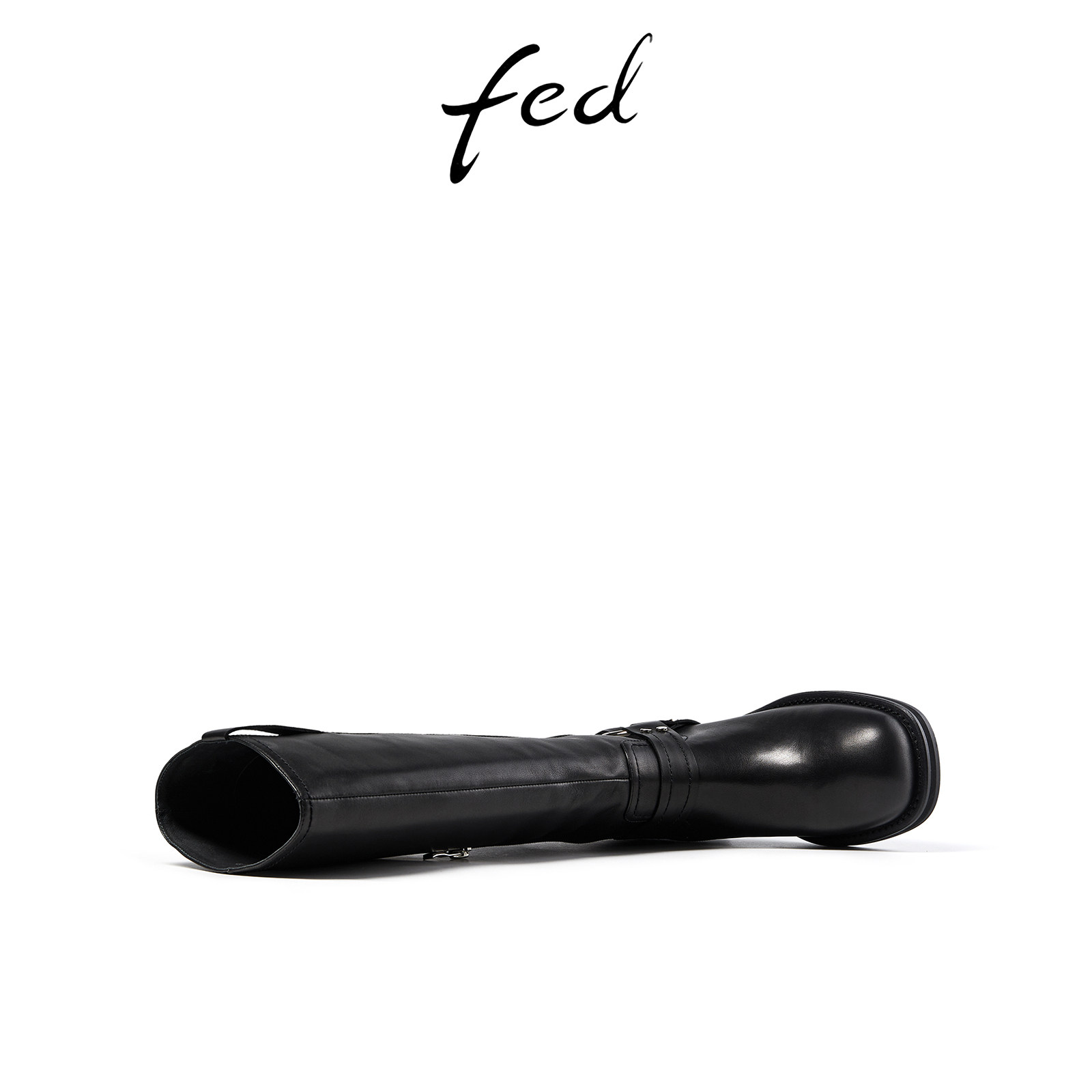 Fed full head layer cowhide autumn and winter women's shoes retro genuine leather thick heel boots women's high boots western boots knight boots women