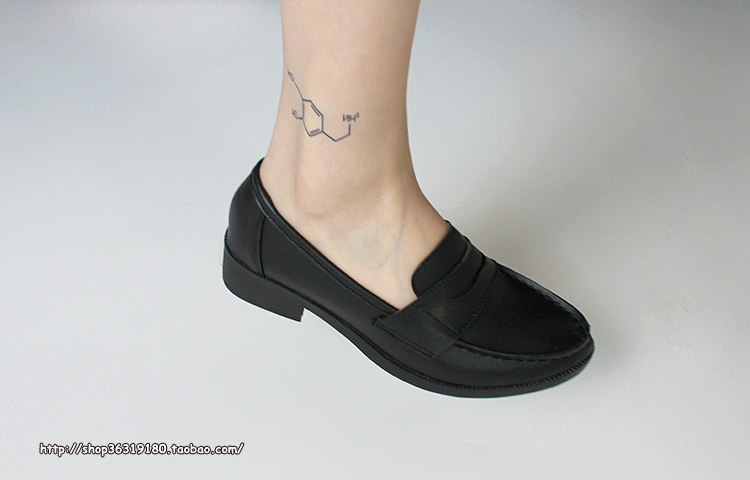 C-doll Handmade手工製作/真皮樂福鞋 學院鞋boyish loafer(黑色)
