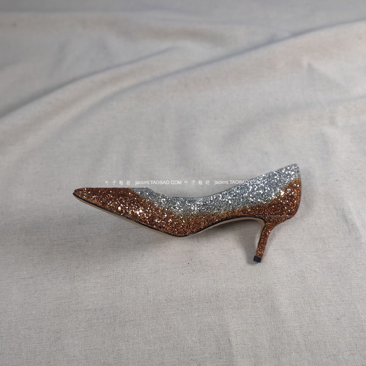 仅1对 纯原 清仓！巨好穿 干练百搭亮片 渐变色高跟工作鞋猫跟鞋,淘宝优惠券,粉丝福利购,淘宝优惠卷