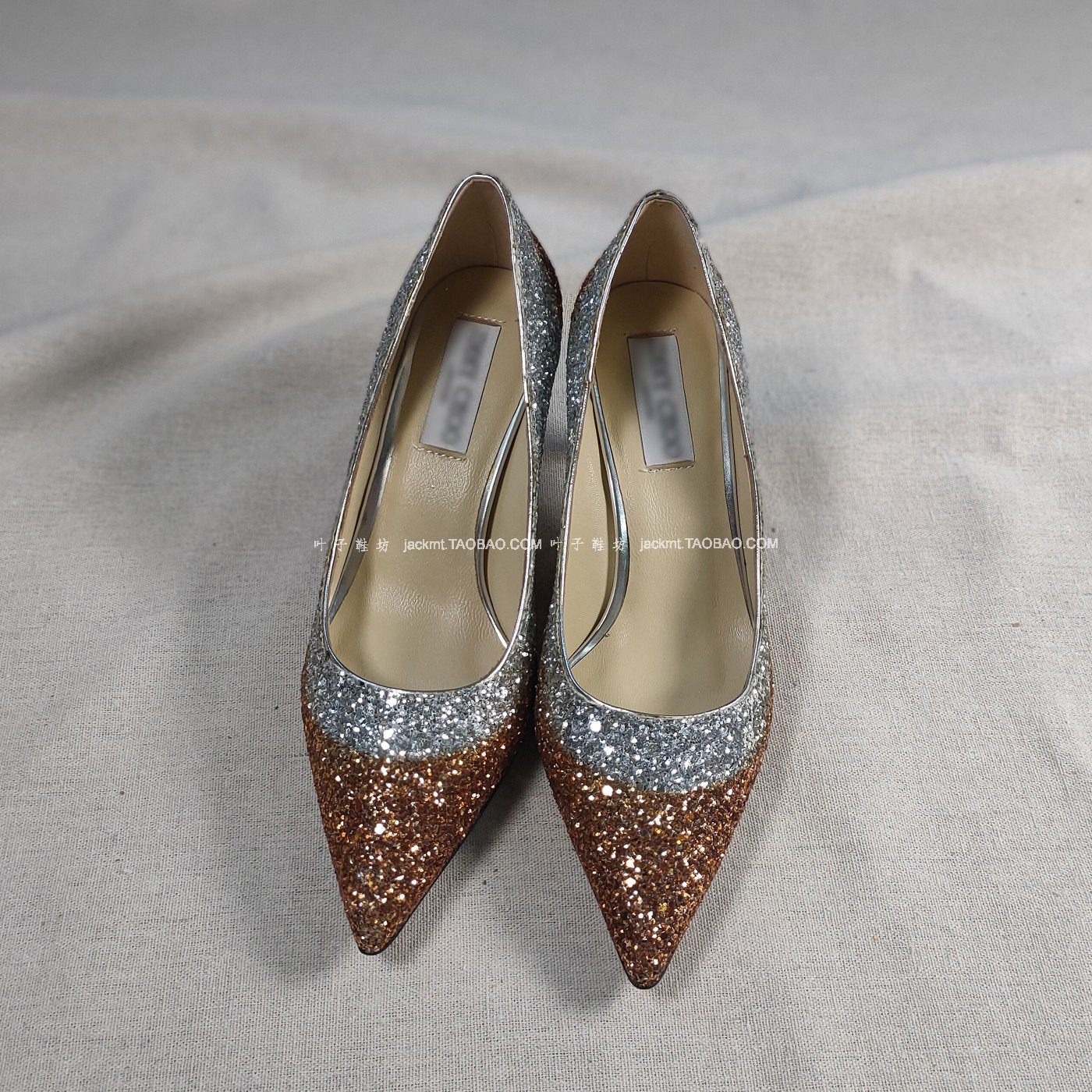 仅1对 纯原 清仓！巨好穿 干练百搭亮片 渐变色高跟工作鞋猫跟鞋,淘宝优惠券,粉丝福利购,淘宝优惠卷