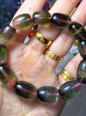 玻璃体通透西瓜碧玺男士手串