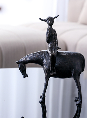 意式风极简样板金属大理石摆件