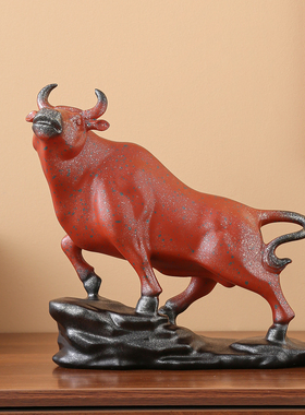 超性价比牛柿摆件吉祥物高端大气