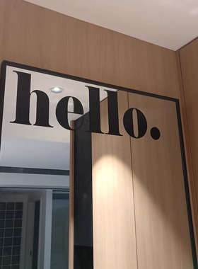 ins风小红书英文字母hello镜子贴纸落地镜自拍卧室客厅防撞装饰