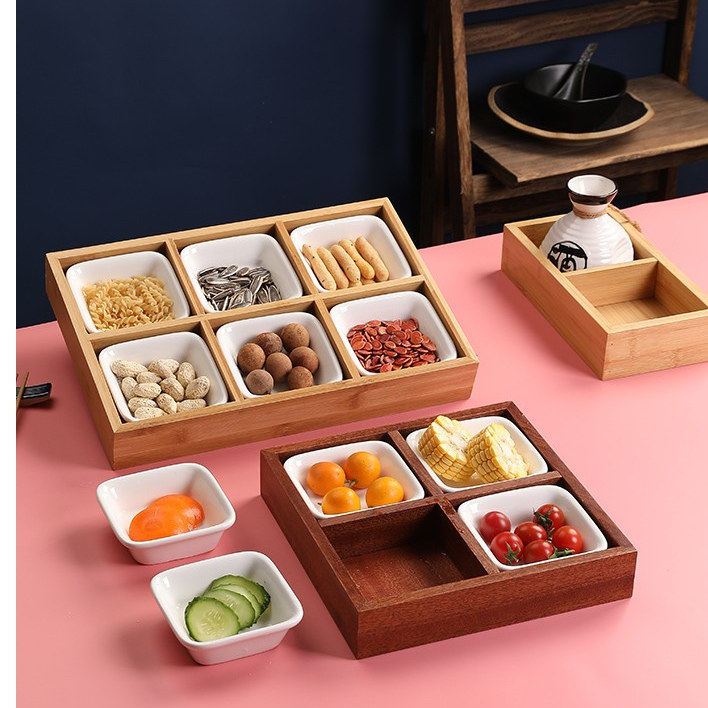 原竹干果盒四宫格零食分格分装九宫格餐盘水果盘围炉煮茶复古中式,淘宝优惠券,粉丝福利购,淘宝优惠卷