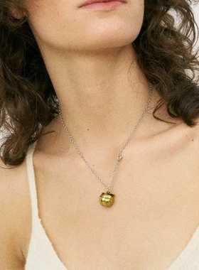 picnique平安果OT扣短项链女小众复古时尚重工铜镀金高级感锁骨链