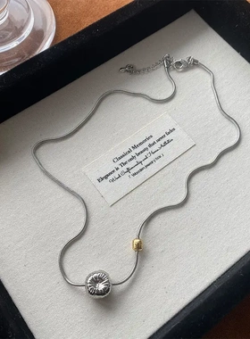 W**s花火系列银色烟花拉丝短项链首饰春夏毛衣链小众颈链女