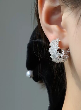 网红轻奢满钻圈圈耳钉