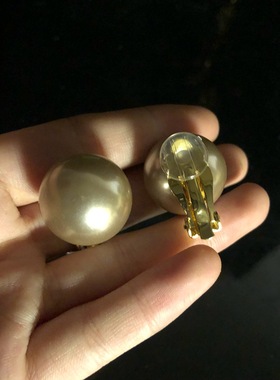 西洋中古风灰色琉璃珍珠长款项链毛衣链巴洛克珍珠耳夹时尚百搭款