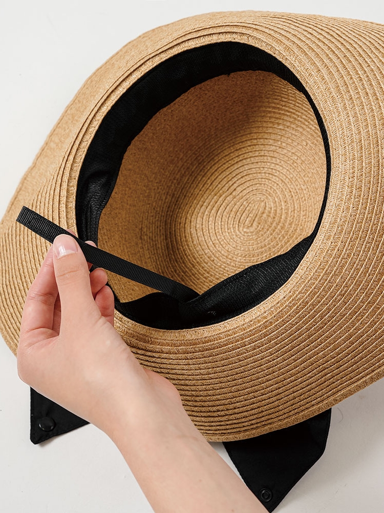 日本NEEDS UV CUT防晒草帽防紫外线帽子女夏遮脸大帽檐遮阳渔夫帽 - 图2