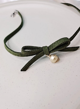 圣诞节铃铛蝴蝶结choker蕾丝颈链