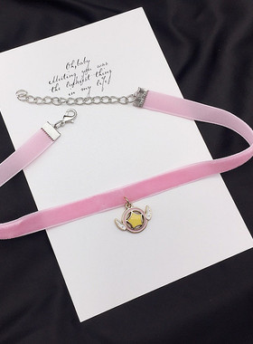 原宿日系软妹萌少女心粉色项圈