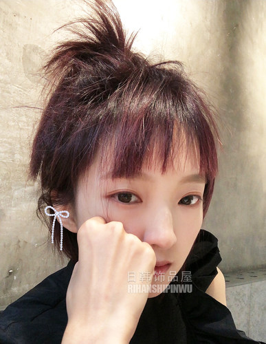 心动的信号杨凯雯同款耳环耳饰耳骨夹耳夹女耳挂蝴蝶结流苏无耳洞 - 图1