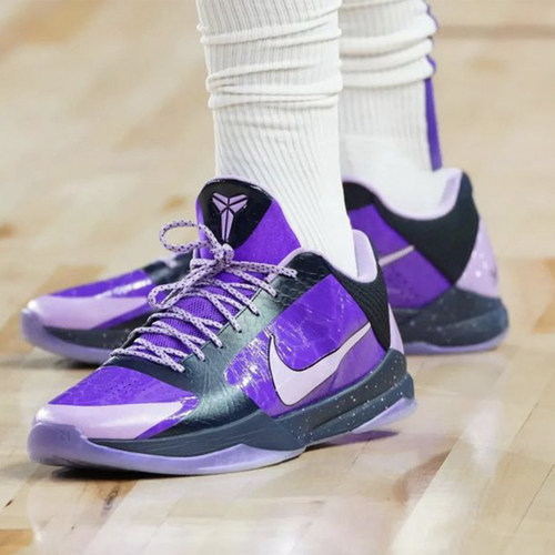 STY定制Nike Kobe5 ZK5科比5 X光万圣节紫色耐克篮球鞋浓眉哥上脚 - 图0