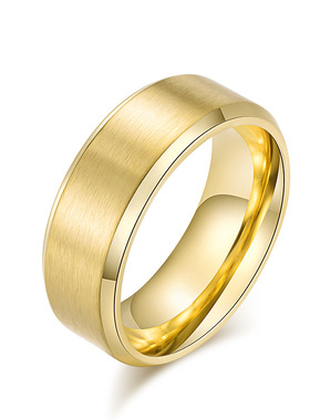 时尚钛钢戒指 拉丝哑光黑色钛钢戒指 简约男女钛钢戒指指环