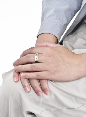 时尚钛钢戒指 欧美个性七宗罪七美德戒指 六角形潮酷钛钢戒指指环