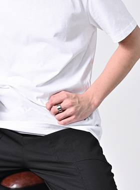 时尚钛钢戒指10mm宽简约内外平哑光拉丝戒指嘻哈钛钢戒指指环 男