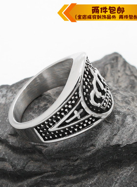 钛钢戒指时尚风男士钛钢戒指