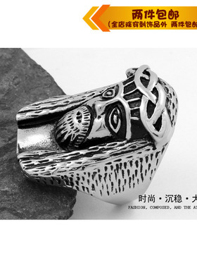 钛钢戒指指环欧美风人像钛钢戒指