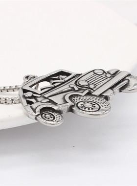 时尚钛钢项链  欧美个性复古越野车钛钢吊坠钛钢项链