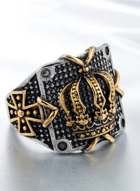 欧美风复古男士钛钢戒指