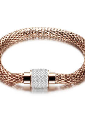 手链时尚风钛钢镶钻手链