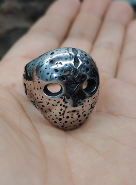 非主流时尚风面具钛钢戒指