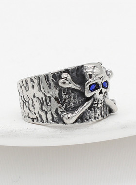欧美骷髅头钛钢戒指指环戒指钛钢