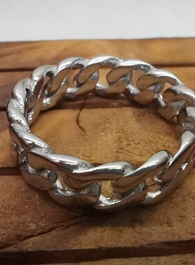 时尚钛钢戒指 欧美个性镂空麻花款链条戒指指环 男女戒指指环