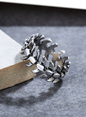 时尚钛钢男款戒指 蜥蜴龙骨男士复古个性钛钢戒指指环