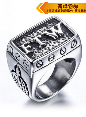 钛钢戒指字母朋克风钛钢戒指