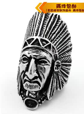 钛钢戒指指环复古印第安钛钢戒指