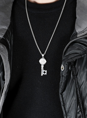 时尚钛钢项链 钛钢驱魔人项链 欧美时尚钥匙项吊坠链钛钢项链