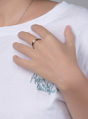 时尚钛钢戒指 镂空凯尔特结钛钢戒指心形凯尔特尾戒钛钢戒指指环