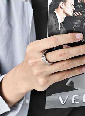 时尚钛钢戒指 欧美风立体多边形戒指 星星月亮眼睛钛钢戒指指环